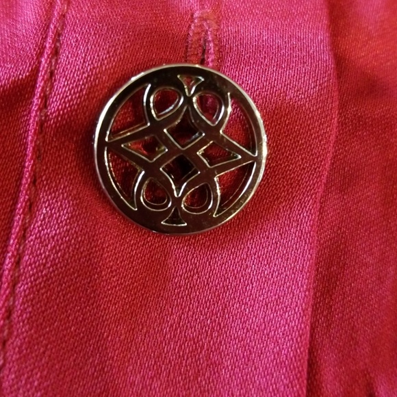 Antonio Melani dark red tie neck blouse size M - Picture 8 of 10